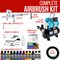 Master Airbrush Multi-Purpose Air Brush Kit with Air Compressor - G444 Airbrush, TC-326T Dual Fan Tank Compressor, 3 Needle Nozzle Tips, 12 Createx Wicked Acrylic Paints and Airbrush Cleaning Kit